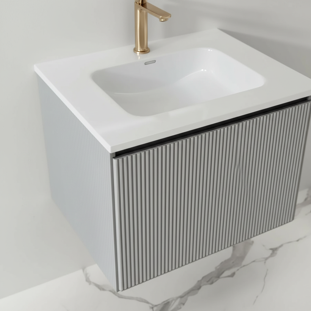 MUEBLE DEPOL 600X460X460mm C/CAJONERA OCULTA MATT GREY S/BACHA