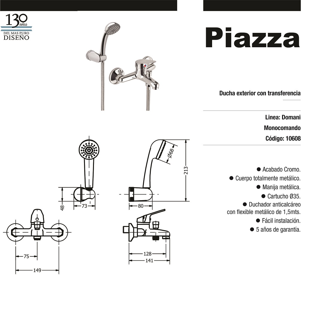 DOMANI BAÑERA EXTERIOR CROMO