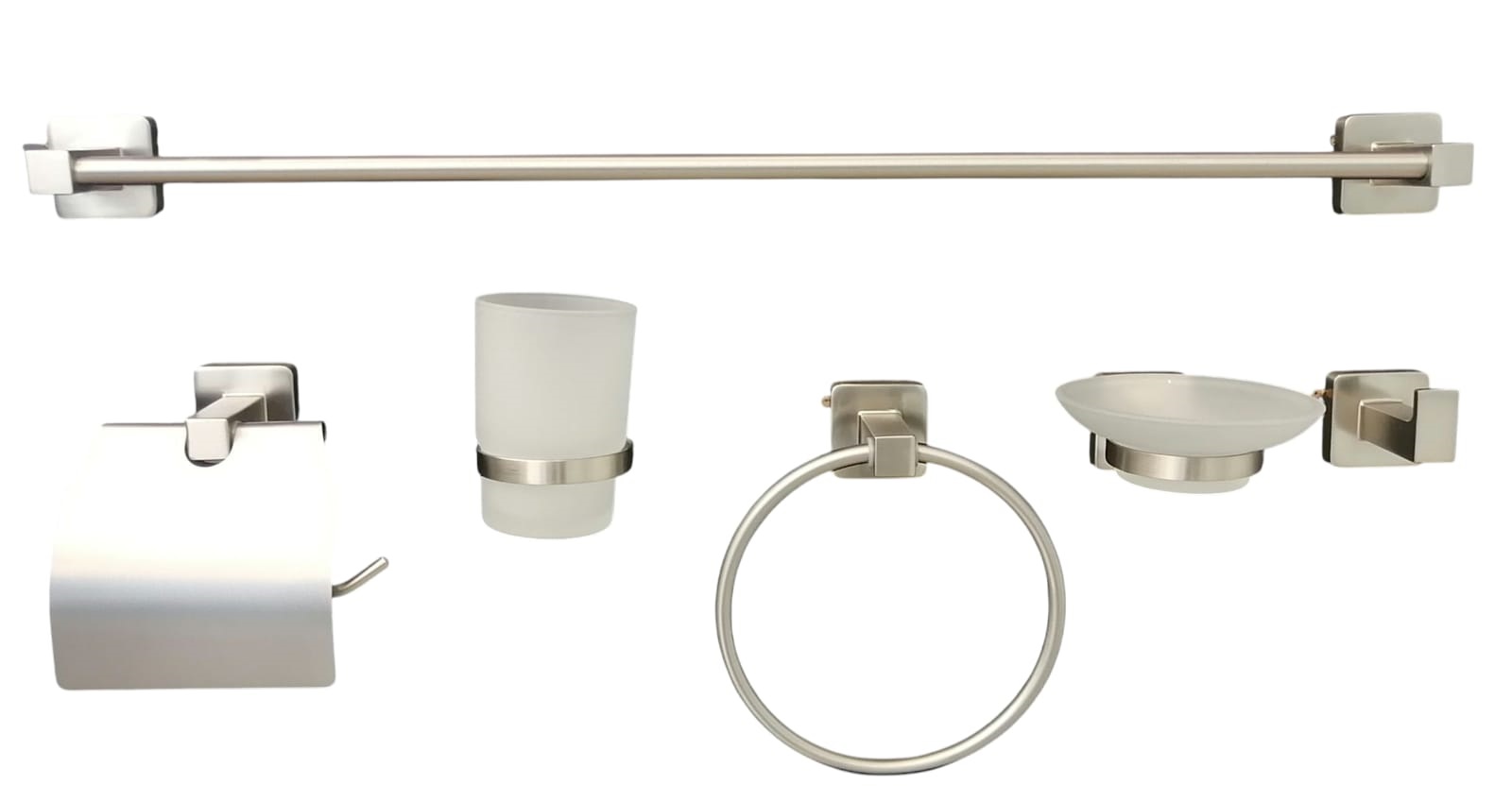 ACCES KIT ACCESORIOS BAÑO SATINADO