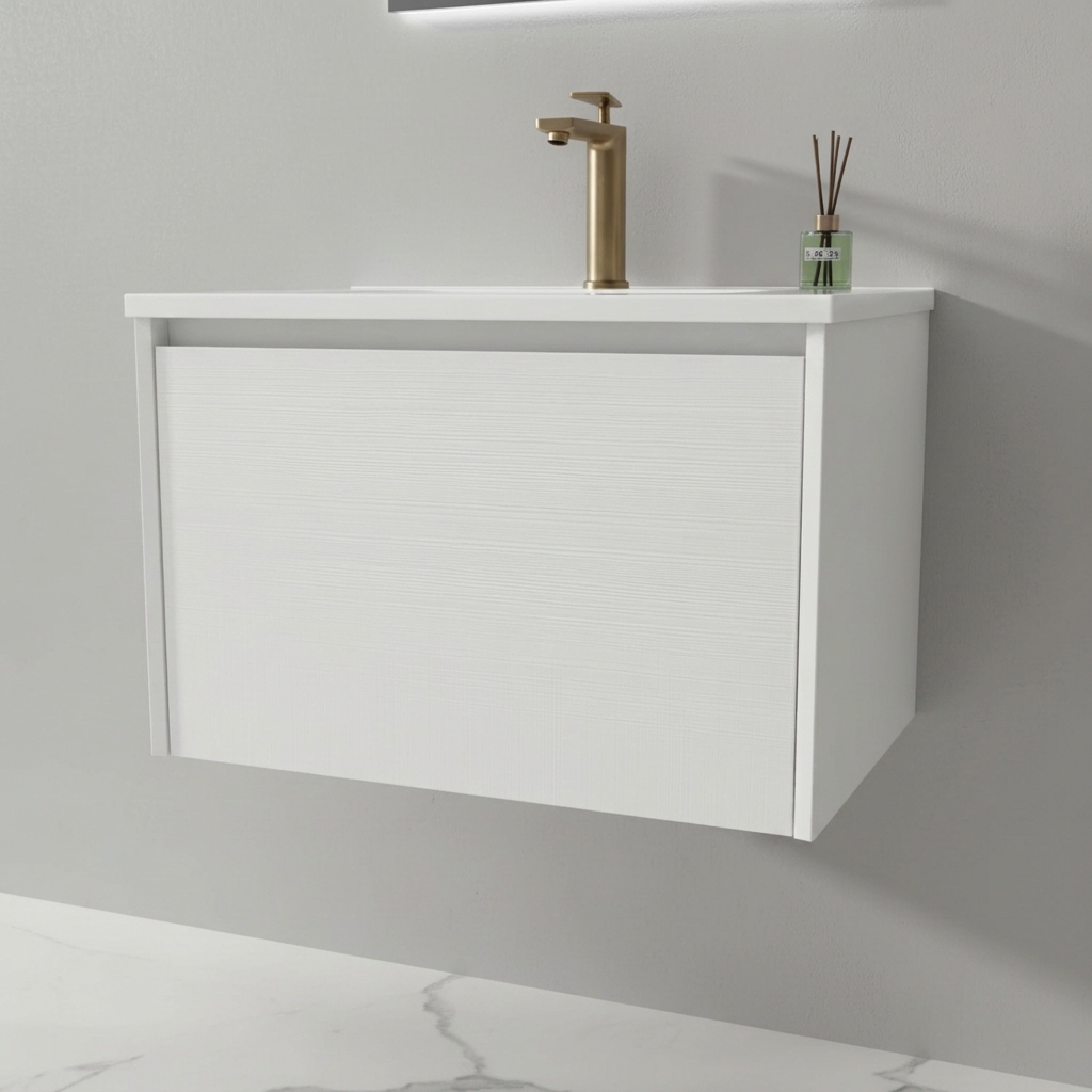 MUEBLE DEPOL 700X460X400 mm 1 CAJON WHITE GLOSSY S/BACHA