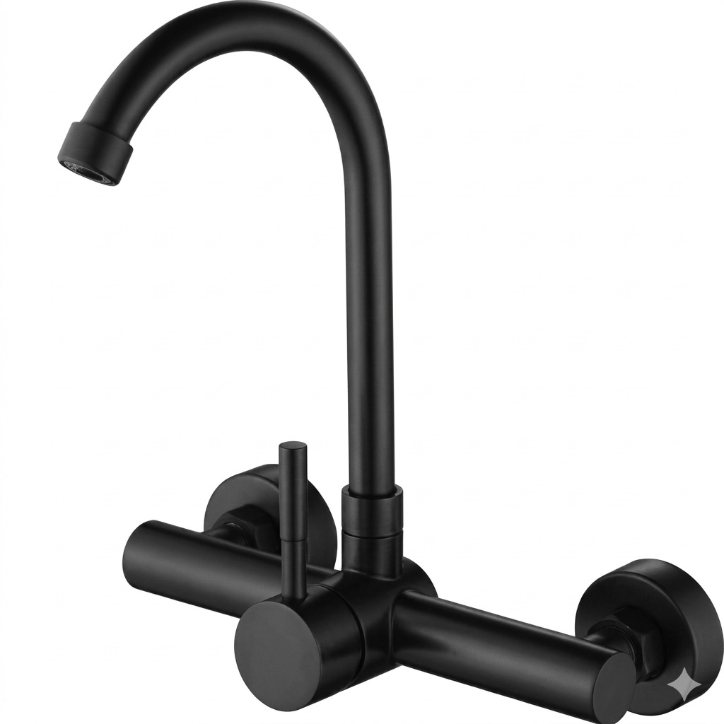 RIMONTTI GRIFO COCINA PARED NEGRO 20CM