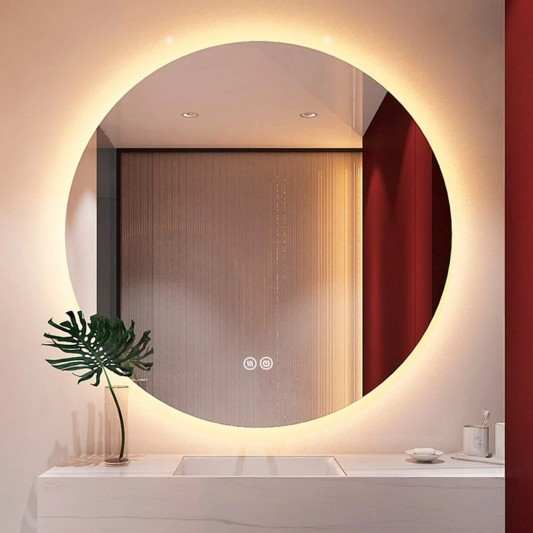 ESPEJO REDONDO 60 LED ATRAS 5MM ANTIVAHO DOBLE TOUCH