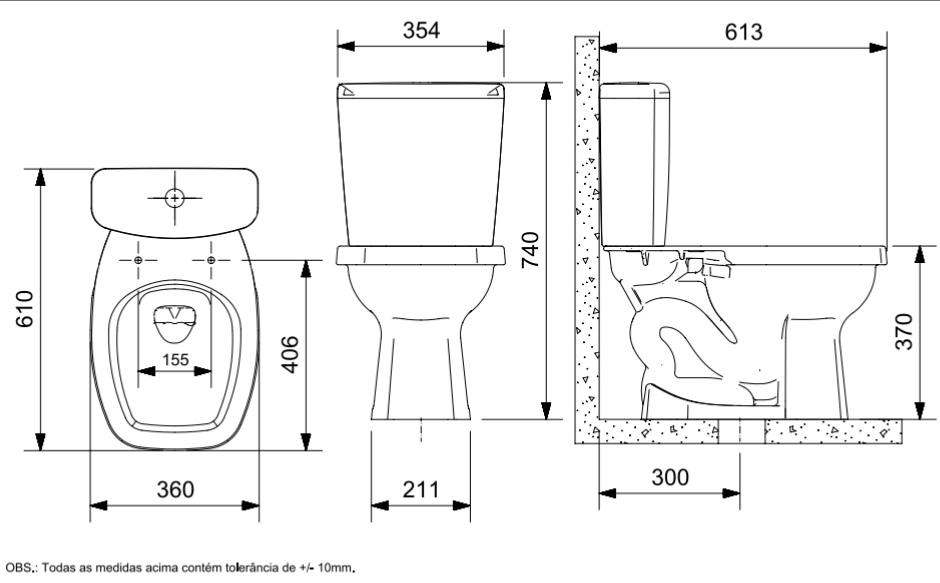 LIKE CONJUNTO INODORO + CISTERNA+TAPA KIT