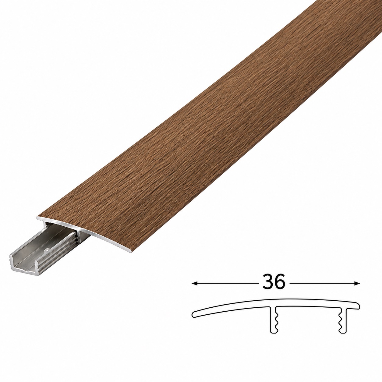 PERFIL DE ALUMINIO REDUCTOR PARA VINÍLICO BOCAINA - 2100 MM