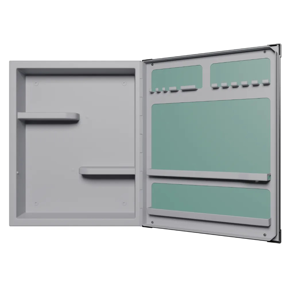 BOTIQUIN VERSATIL REVERSIBLE EMBUTIR SOBREPONER 36X45X10 MARCO ALUMINIO ASTRA