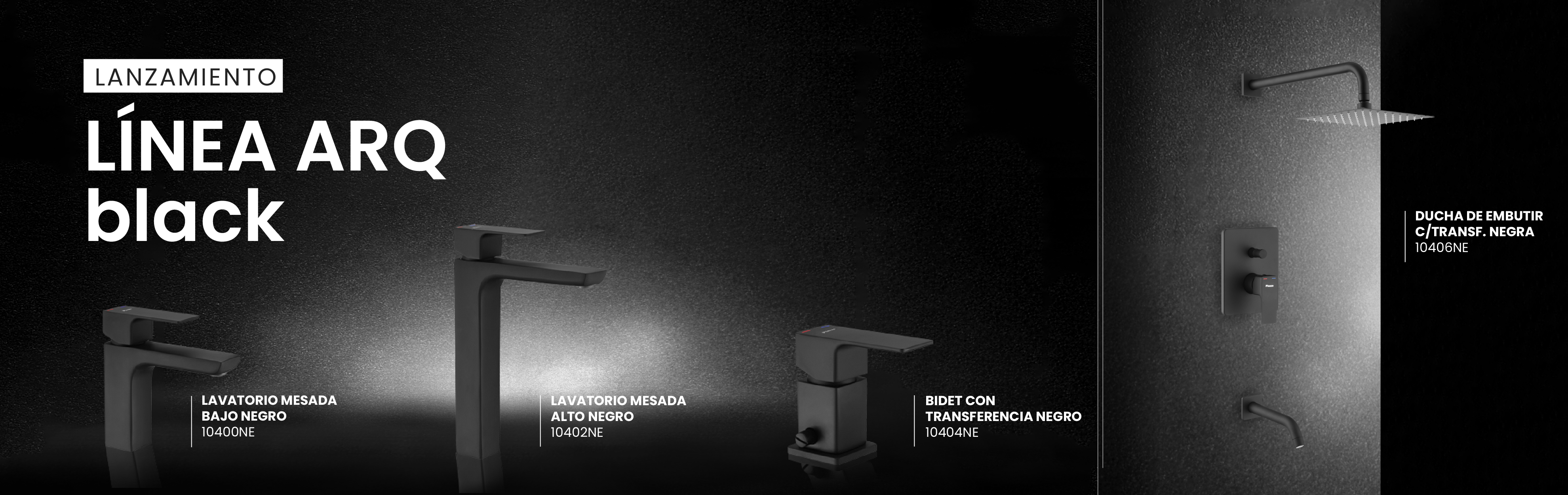 ARQ LAVATORIO NEGRO C/VALV.