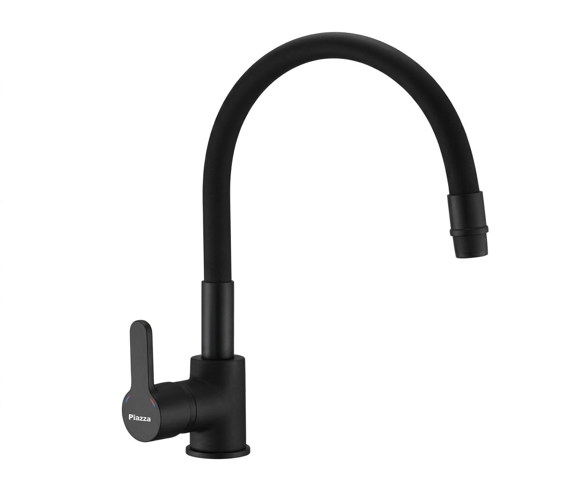 EMBLEM GRIFO COCINA NEGRO PICO ALTO