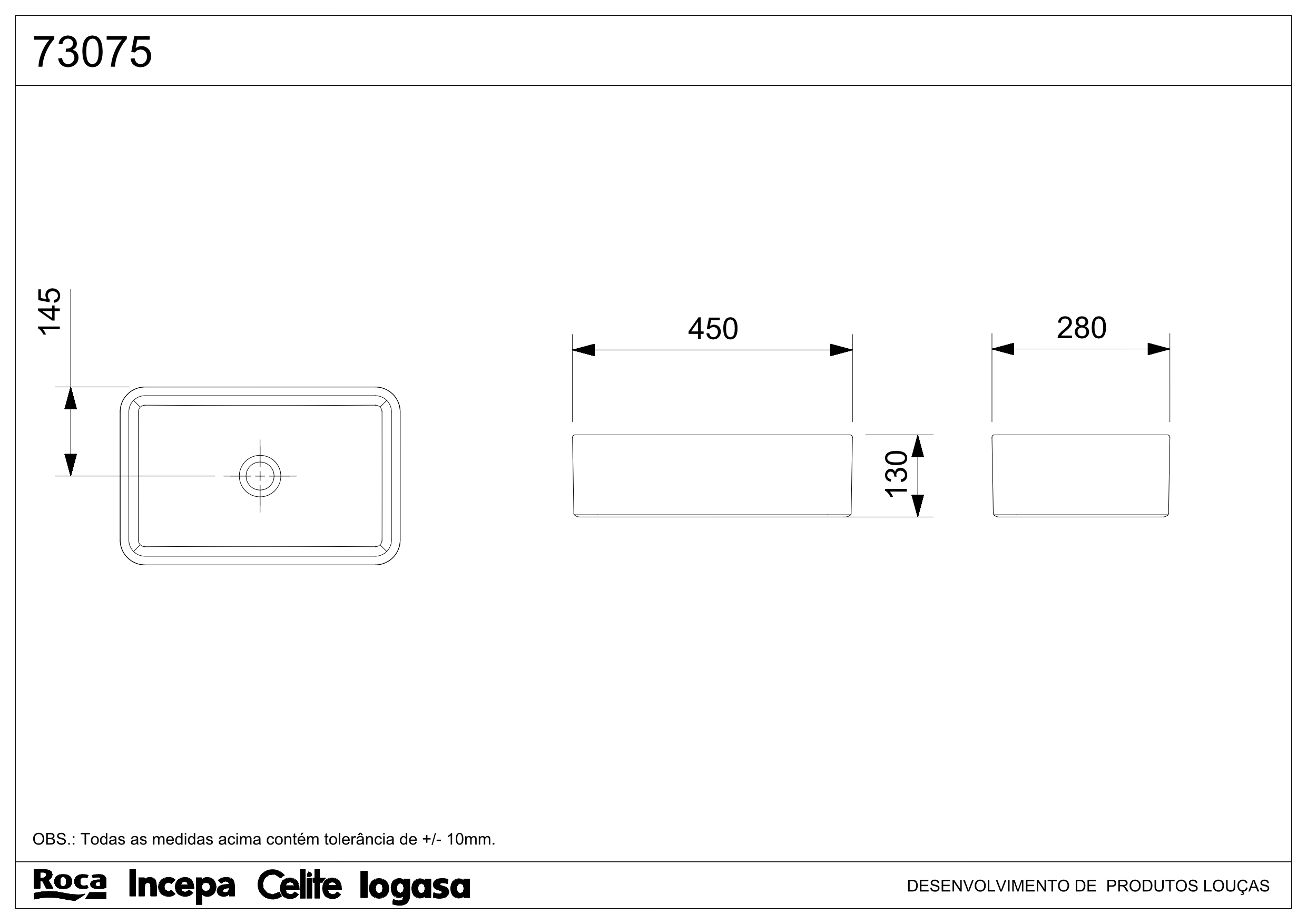 LAVATORIO APOYO 450X280 BASIC QR3 BLANCO