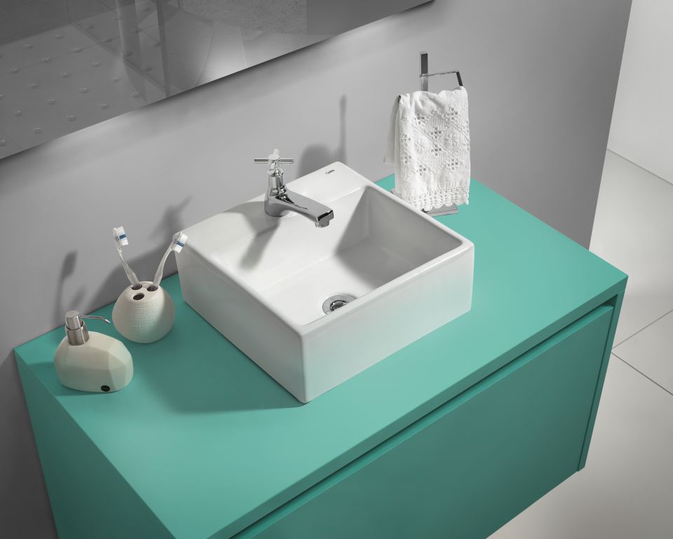 LAVATORIO APOYO BASIC Q6 350X350 BLANCO