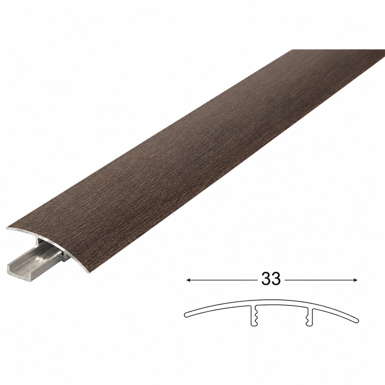 PERFIL DE ALUMINIO DE TRANSICIÓN PARA VINÍLICO BOCAINA - 2100 MM