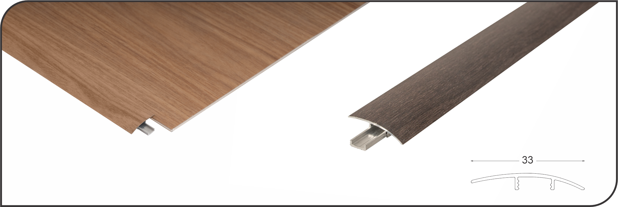 PERFIL DE ALUMINIO DE TRANSICIÓN PARA VINÍLICO ARAGUAIA - 2100 MM