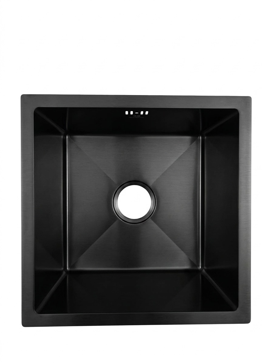 PILETA SIMPLE COCINA RECTA 44X44X22 NEGRO