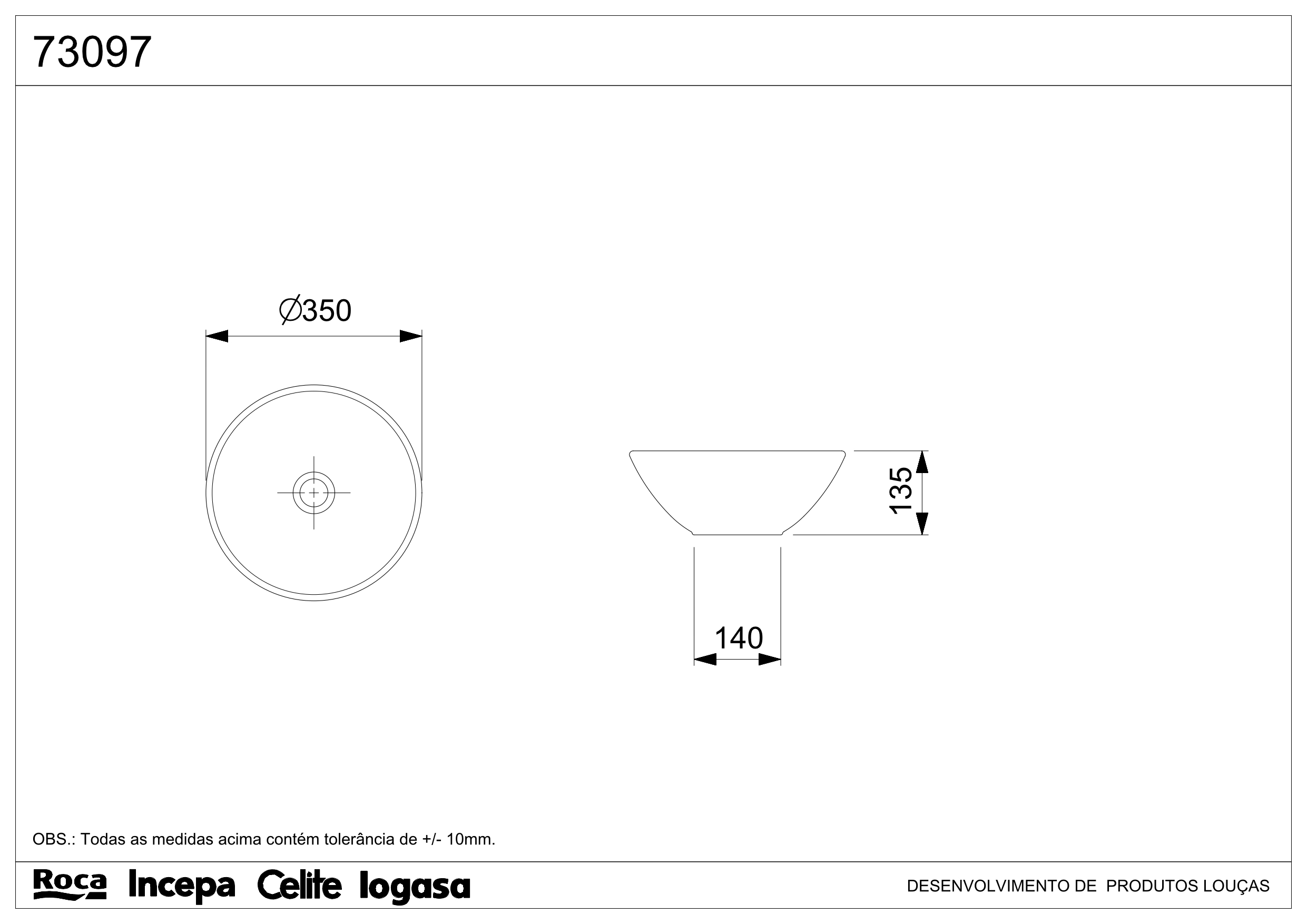 LAVATORIO APOYO DESIGN D1 350 BLANCO