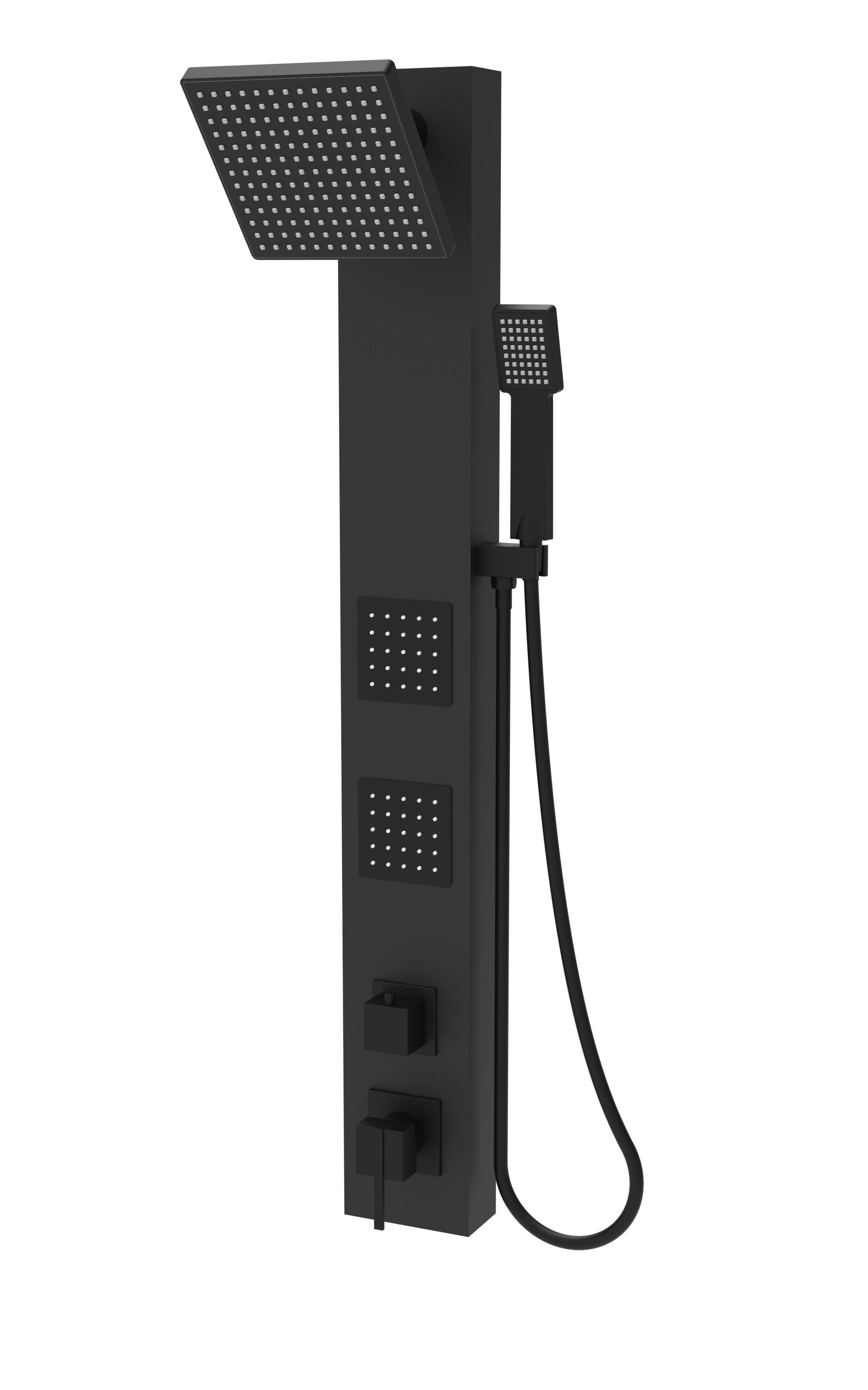 PANEL DUCHA NEGRO MATE 3 FUNCIONES