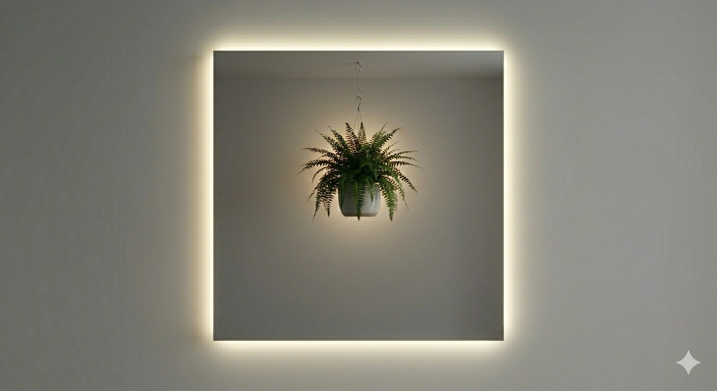 ESPEJO CUADRADO 0.80X0.80 LED ATRAS 5MM ANTIVAHO DOBLE TOUCH