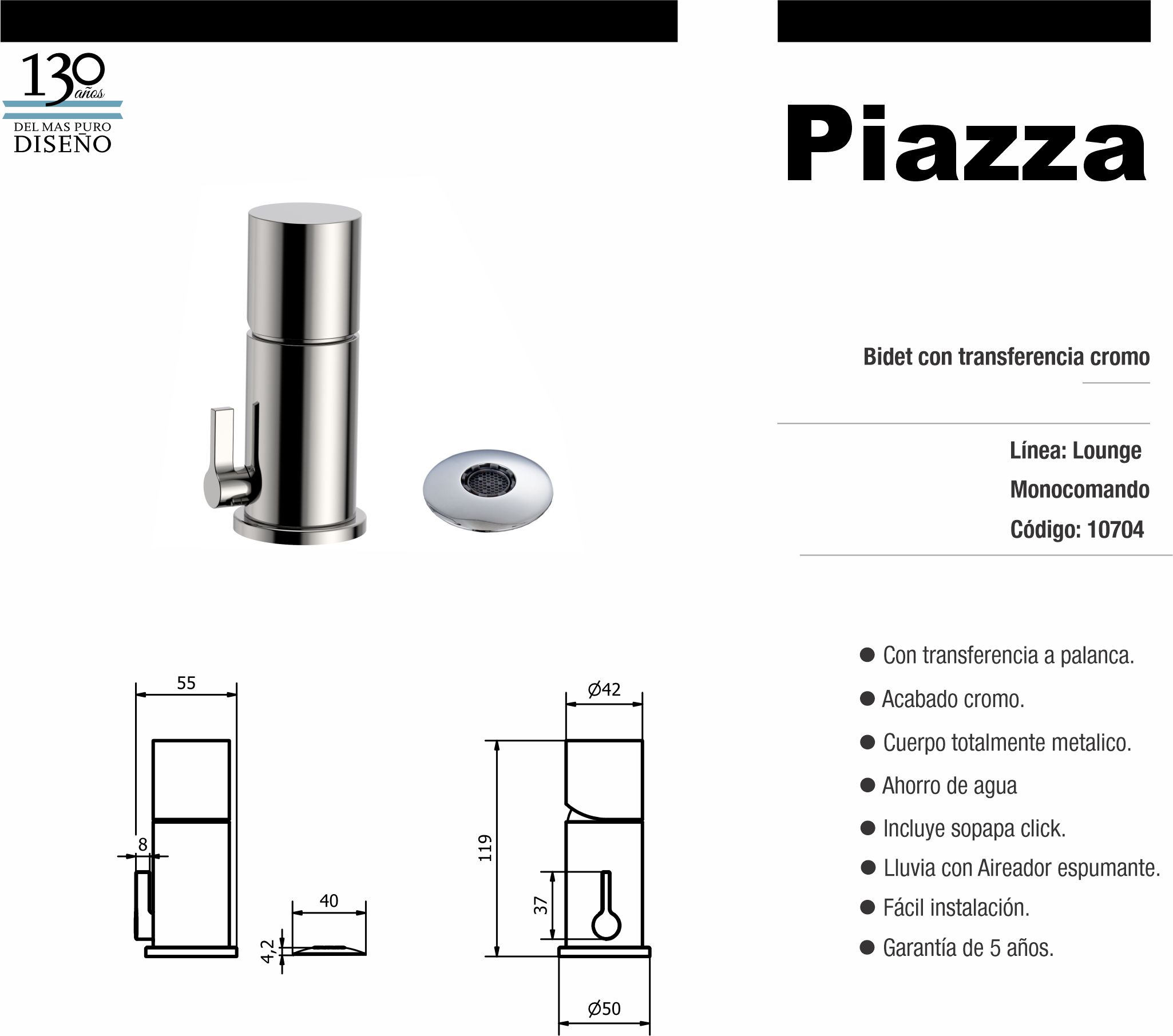 LOUNGE BIDET CROMO